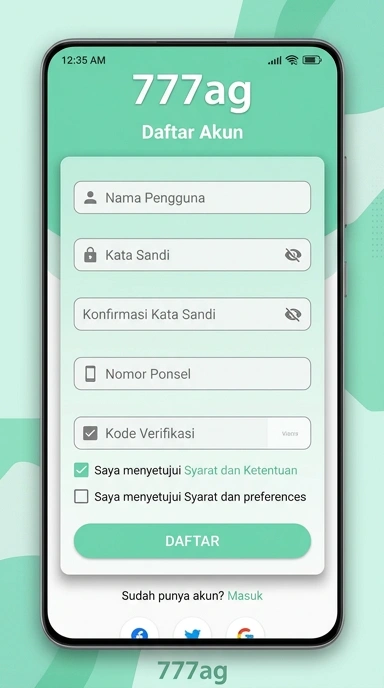 Registrasi Akun Baru 777ag untuk Pengguna Android