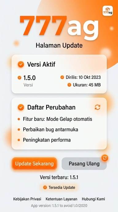 Riwayat Versi Terbaru 777ag untuk Pengguna Android