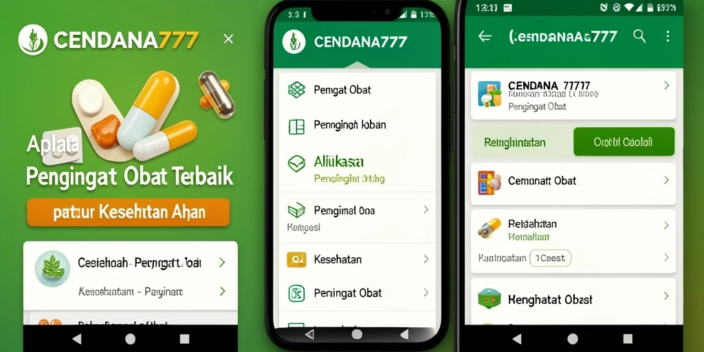 Antarmuka pengguna aplikasi Pengingat Obat CENDANA777 yang mudah digunakan.