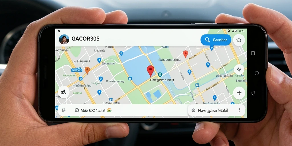 Antarmuka modern GACOR305 untuk navigasi mobil.
