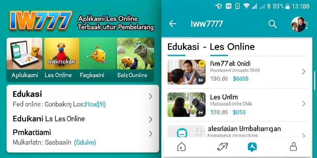 Tampilan antarmuka IW777 untuk belajar Les Online dengan mudah dan menyenangkan.
